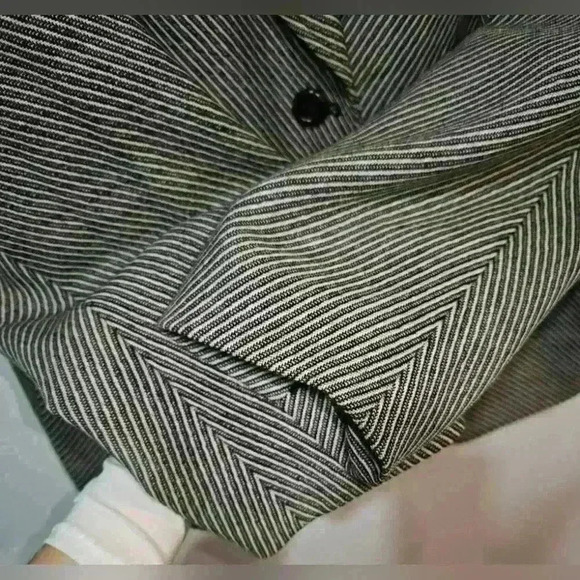 Talbots Black & White Striped Blazer - Plus Petite - (Secret Corporate Goth) - Picture 9 of 12